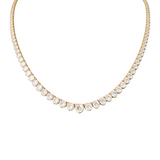 15.87ct Diamond 14K Gold Graduated Tennis Necklace
