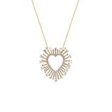 0.88ct Diamond 14K Gold Heart Burst Necklace