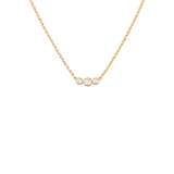 0.27ct Diamond 14K Gold Three Stone Dainty Chain Necklace