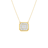 0.92ct Diamond 14K Gold Halo Pendant Necklace