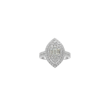 1.29ct Diamond 18K Gold Pave Marquis Ring