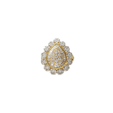 1.00ct Diamond 18K Gold Pear Halo Cocktail Ring