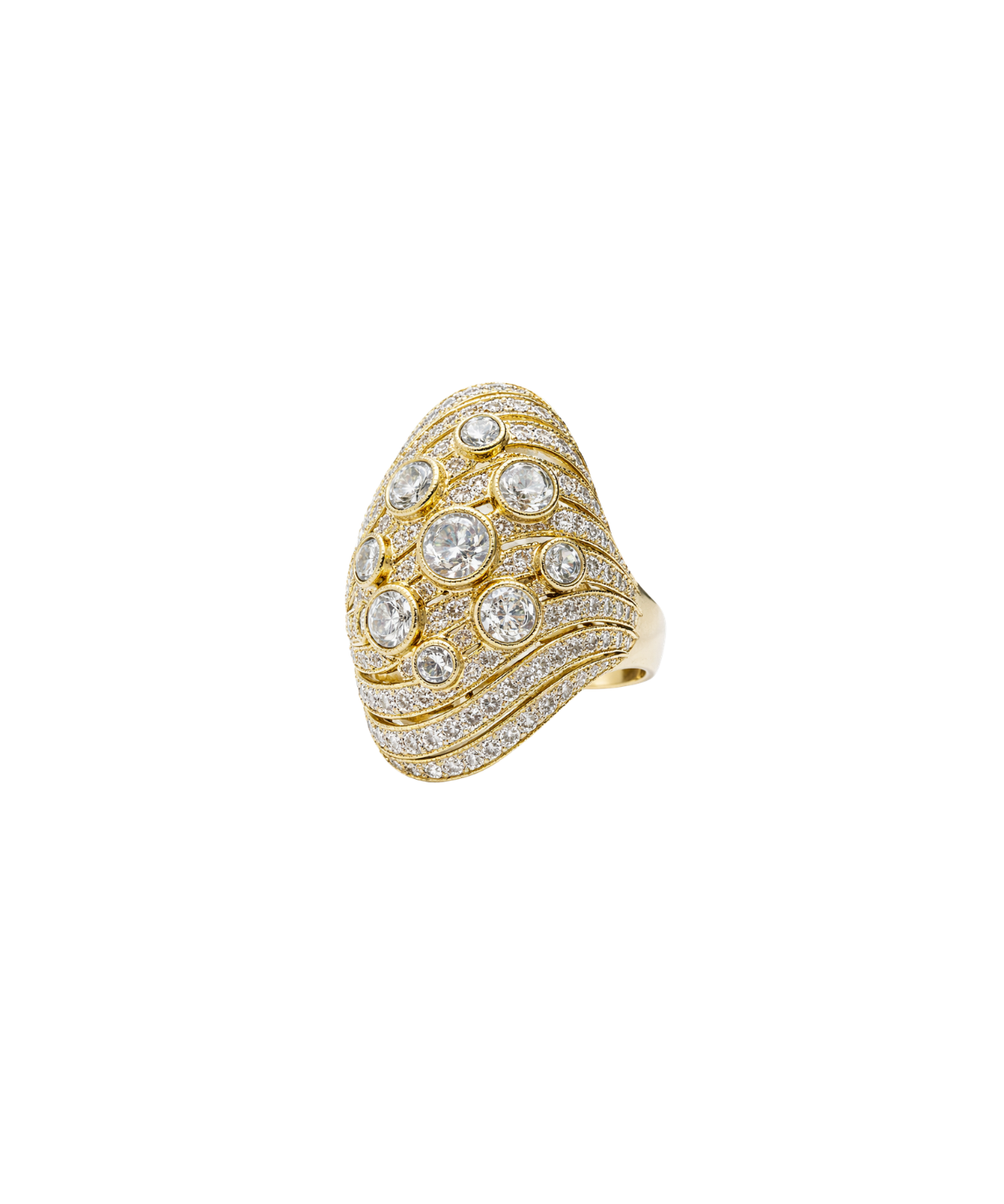 2.83ct Diamond 18K Gold Pave Cocktail Ring