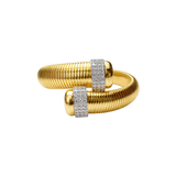 1.74ct Diamond 14K Italian Gold Bypass Bangle Bracelet