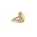 19.59ct Diamond Opal Sapphire 14K Gold Cocktail Ring