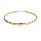 1.21ct Diamond 18K Italian Gold Choker Necklace