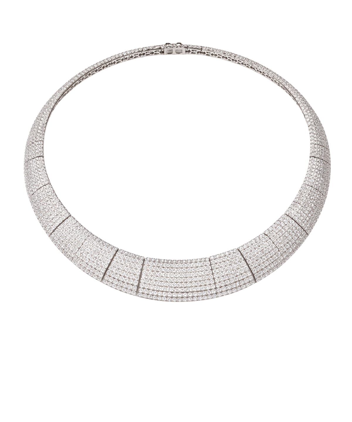 55.48ct Diamond 18K Gold Statement Pave Necklace