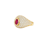 2.47ct Diamond Ruby 18K Gold Pave Ring