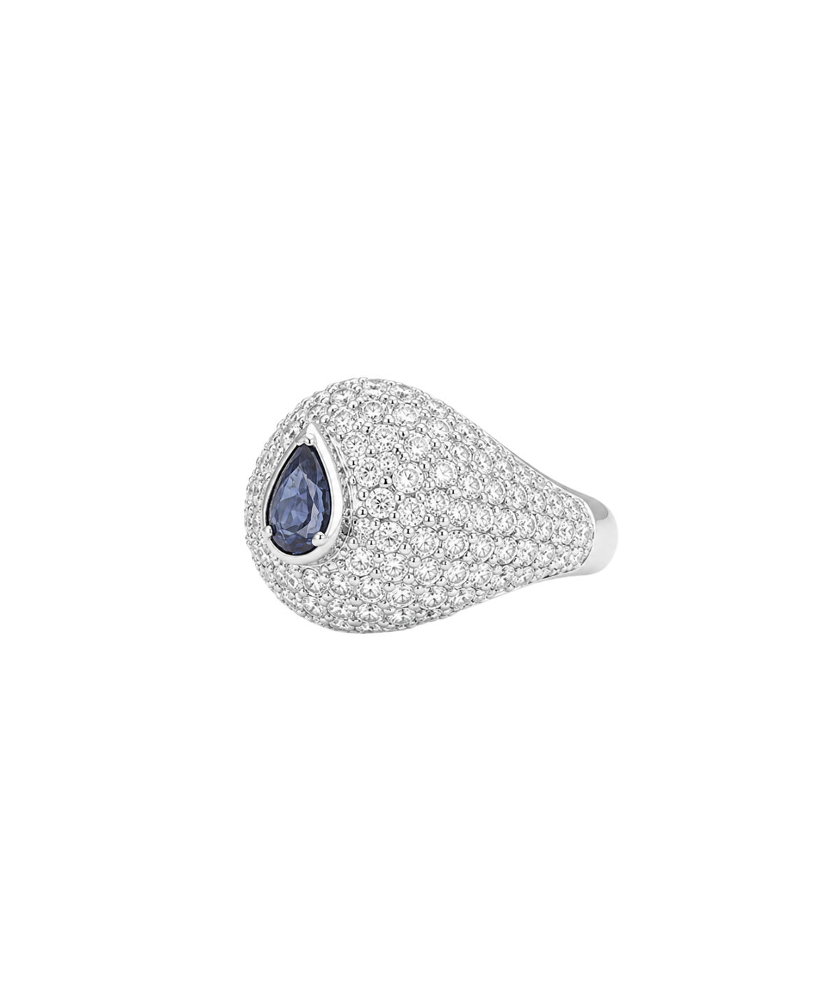 2.39ct Diamond Sapphire 18K Gold Pave Ring