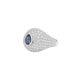 2.39ct Diamond Sapphire 18K Gold Pave Ring
