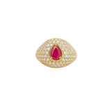 2.47ct Diamond Ruby 18K Gold Pave Ring