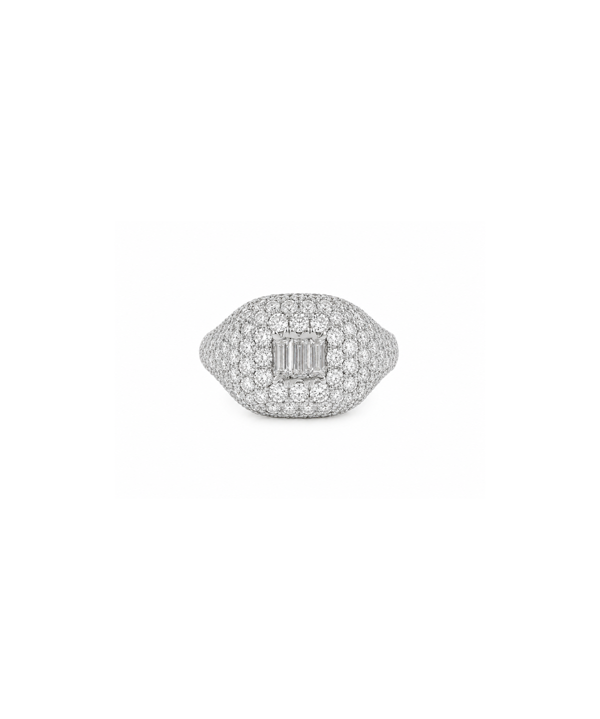 1.25ct Diamond 18K Gold Cluster Signet Ring