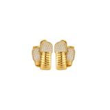 1.75ct Diamond 18K Italian Gold Double Hoop Earrings