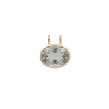 29.65ct Green Amethyst 18K Gold Oval Pendant