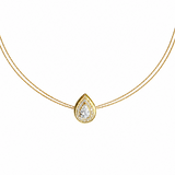 0.36ct Diamond 14K Gold Choker Pear Necklace