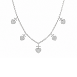 0.90ct Diamond 18K Gold Sacred Hearts Stationed Necklace