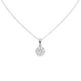 1.13ct Diamond 18K Gold Illusion Solitaire Necklace