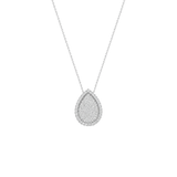 1.35ct Diamond 18K Gold Pave Pear Pendant Necklace