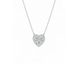 0.59ct Diamond 18K Gold Illusion Heart Chain Necklace