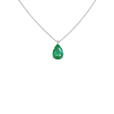 1.10ct Emerald 18K Gold Pear Cut Necklace