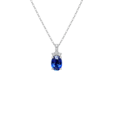 1.31ct Diamond Sapphire Platinum Pendant Necklace