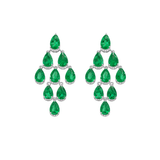 11.31ct Diamond Emerald 18K Gold Cascade Earrings
