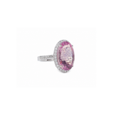 5.09ct Diamond Morganite 18K Gold Halo Ring