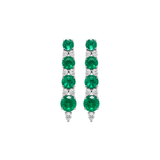 8.06ct Diamond Emerald 18K Gold Linear Graduated Earrings
