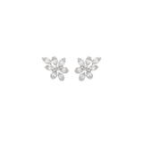 0.56ct Diamond 18K Gold Leaf Illusion Cluster Earrings