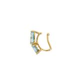 6.35ct Aquamarine 18K Gold Two Stone Ear Cuff
