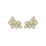 4.26ct Diamond 18K Gold Cluster Flower Earrings