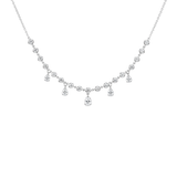 0.95ct Diamond 14K Gold Station Drop Necklace