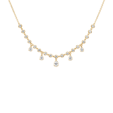 0.95ct Diamond 14K Gold Station Drop Necklace