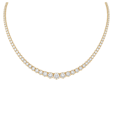 10.07ct Diamond 14K Gold Graduated Tennis Necklace