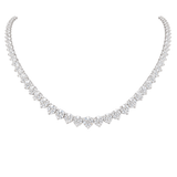 26.87ct Diamond 18K Gold Graduated Tennis Necklace