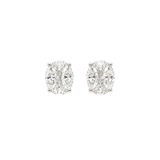 2.63ct Diamond 18K Gold Oval Illusion Stud Earrings