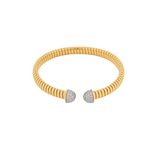 1.04ct Diamond 14K Italian Gold Cuff Bracelet