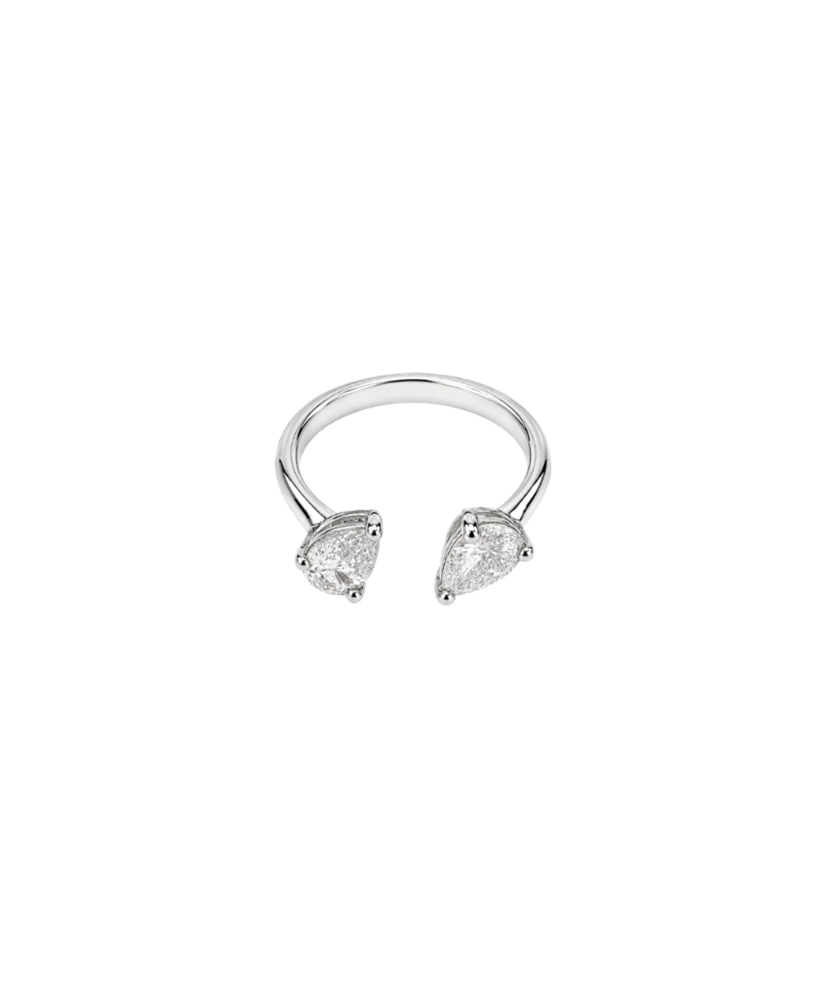 1.03ct Diamond 18K Gold Open Pear Signet Ring