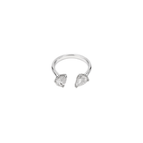 1.03ct Diamond 18K Gold Open Pear Signet Ring