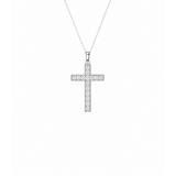 0.17ct Diamond 14K Gold Cross Necklace