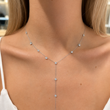1.00ct Diamond 18K Gold Bezel Lariat Necklace