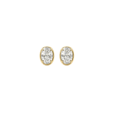 1.80ct Diamond 18K Gold Oval Button Back Stud Earrings