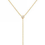0.90ct Diamond 18K Gold Lariat Necklace