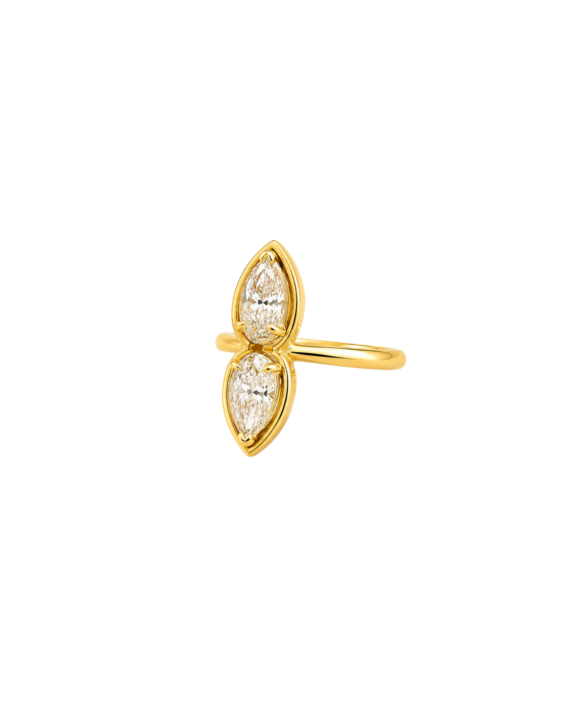 2.18ct Diamond 18K Gold Two Stone Ring