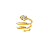 0.90ct Diamond 18K Gold Wrap Snake Ring