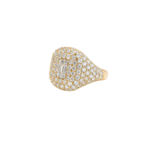 2.40ct Diamond 18K Gold Pave Signet Ring