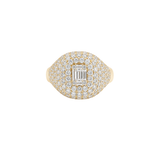 2.40ct Diamond 18K Gold Pave Signet Ring