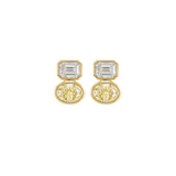 3.12ct Diamond 18K Gold Two Stone Stud Earrings