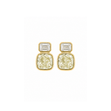 3.48ct Diamond 18K Gold Two Stone Stud Earrings
