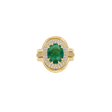 2.37ct Diamond Emerald 18K Gold Signet Ring